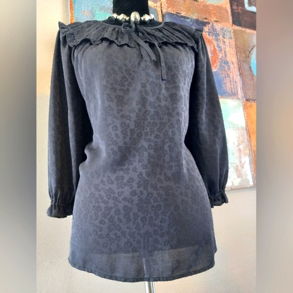 Current Air Black & Charcoal Grey Print Top Size L NWOT - Picture 7 of 9